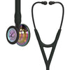 3M Littmann Cardiology IV Diagnostic Stethoscope: High Polish Rainbow & Black - Smoke Stem 6240