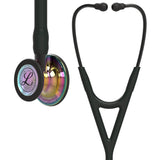 3M Littmann Cardiology IV Diagnostic Stethoscope: High Polish Rainbow & Black - Smoke Stem 6240