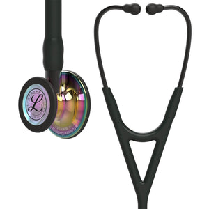 3M Littmann Cardiology IV Diagnostic Stethoscope: High Polish Rainbow & Black - Smoke Stem 6240
