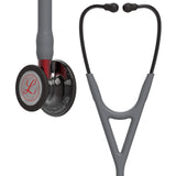 3M Littmann Cardiology IV Diagnostic Stethoscope: Grey & Smoke-Red Stem-Limited Edition Featuring Red Logo Diaphragm Engraved Heart 6183