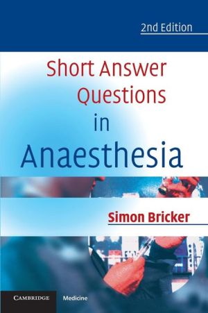 Short Answer Questions in Anaesthesia, 2e | Book Bay KSA